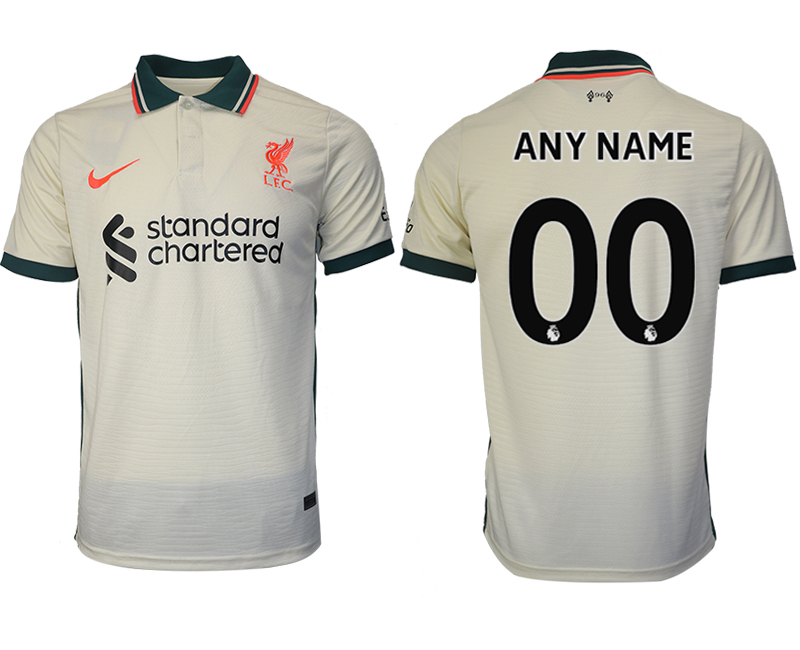 Men 2021-2022 Club Liverpool away aaa version cream customized Soccer Jersey